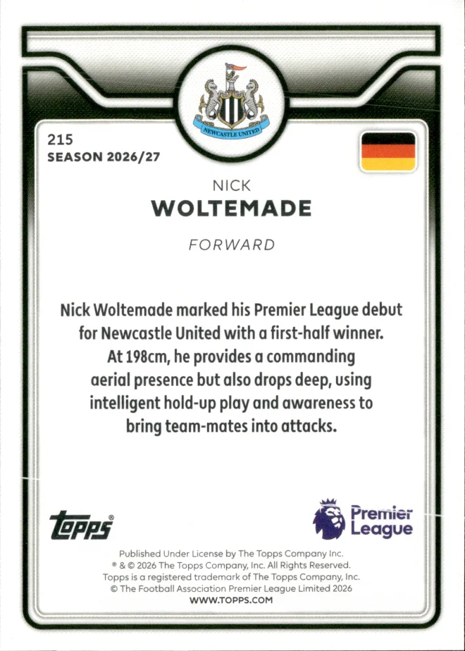 Nick Woltemade card back