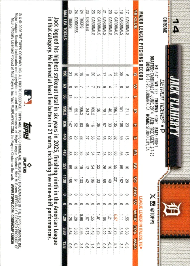 Jack Flaherty card back