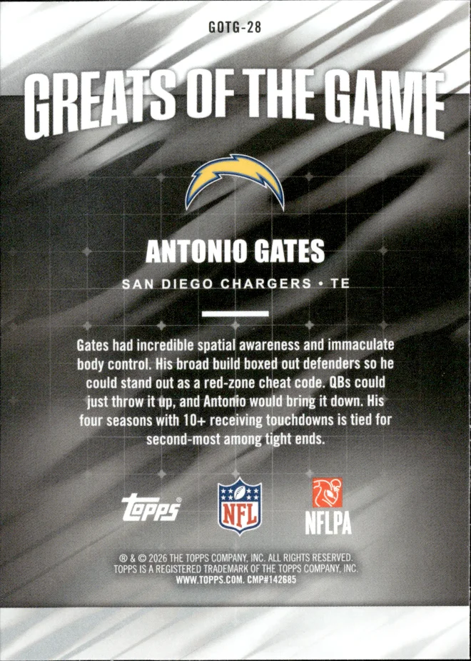 Antonio Gates card back