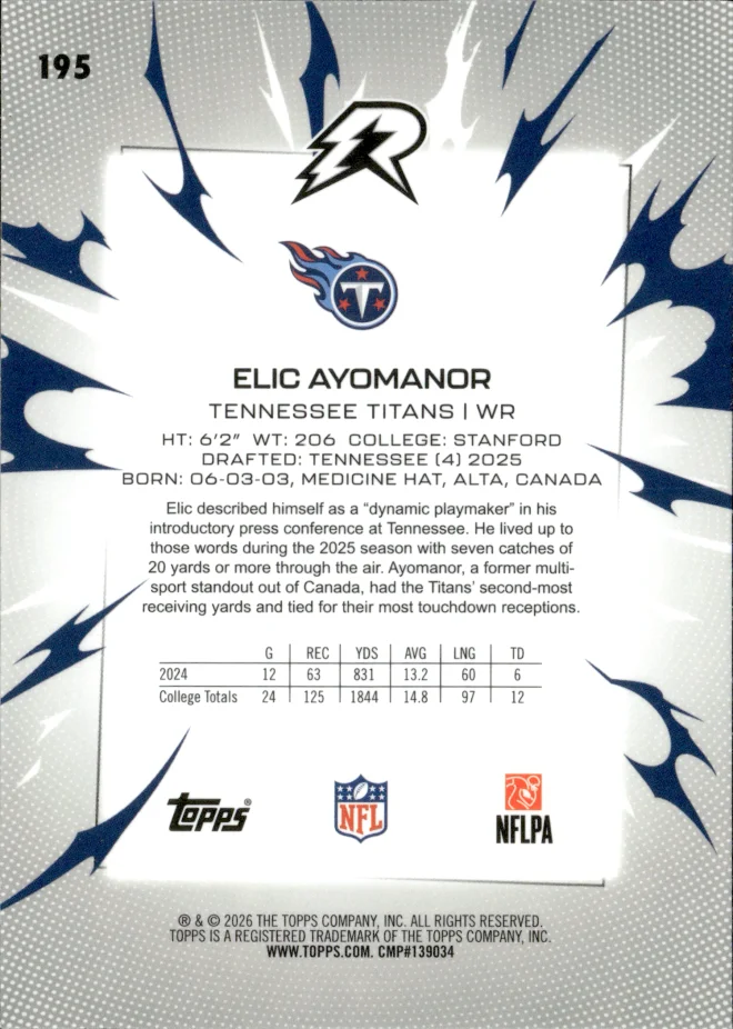 Elic Ayomanor card back