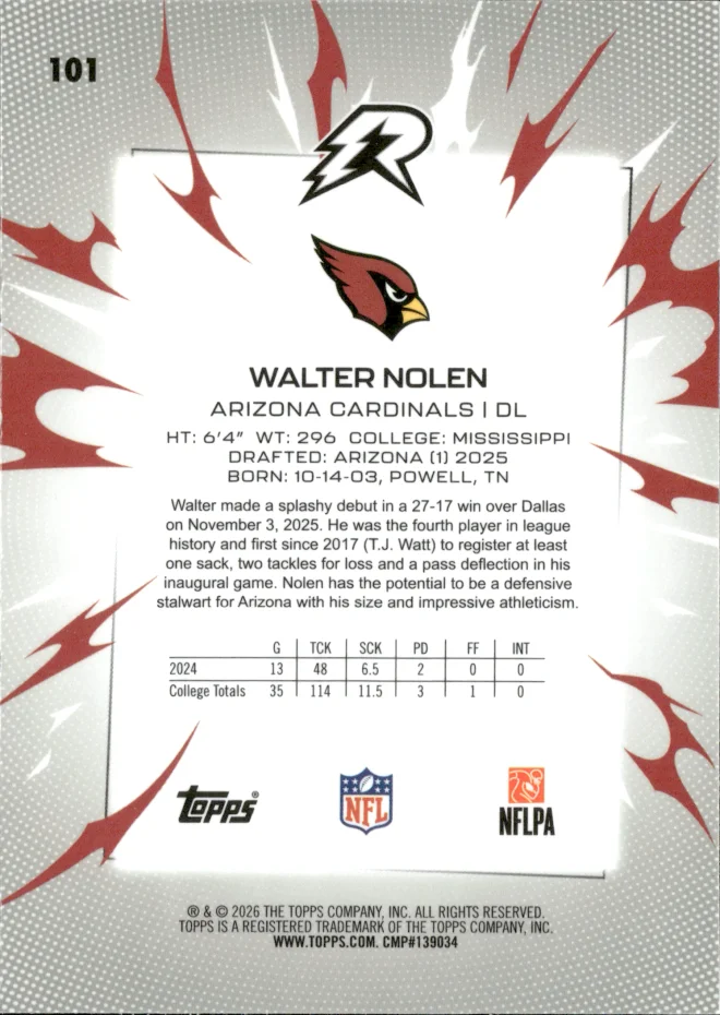 Walter Nolen card back