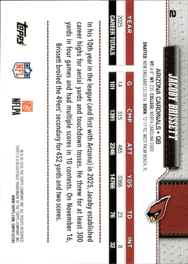 Jacoby Brissett card back