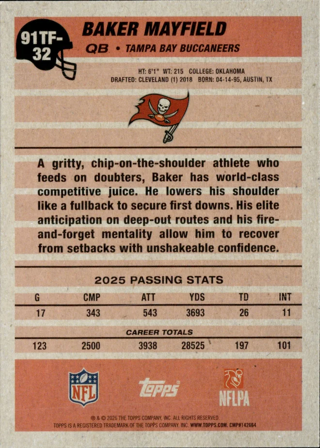 Baker Mayfield card back
