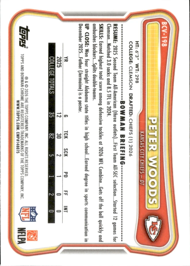 Peter Woods card back