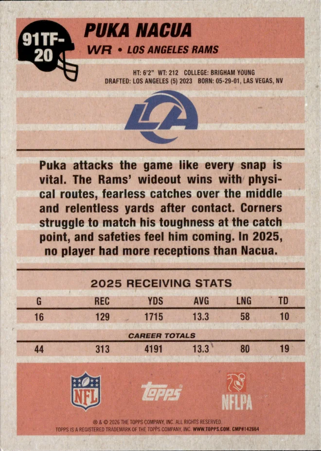 Puka Nacua card back