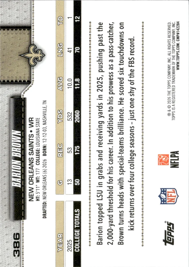 Barion Brown card back