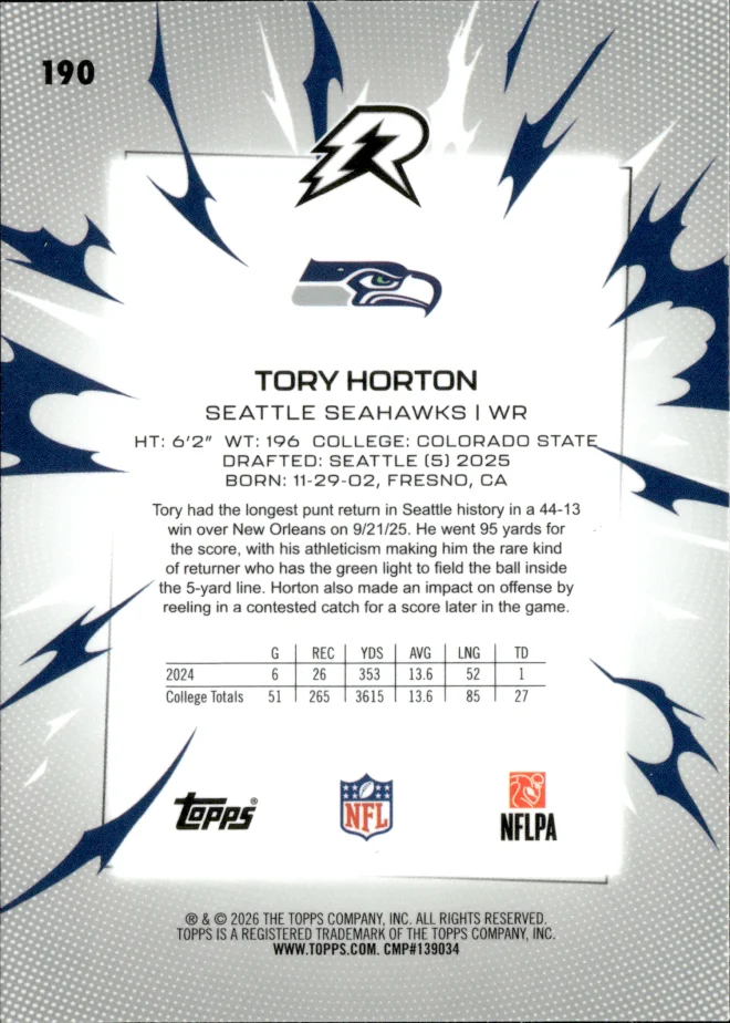 Tory Horton card back