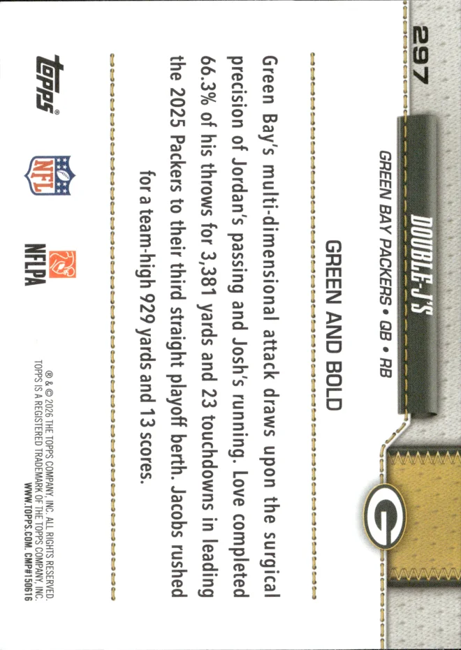 Jordan Love / Josh Jacobs card back