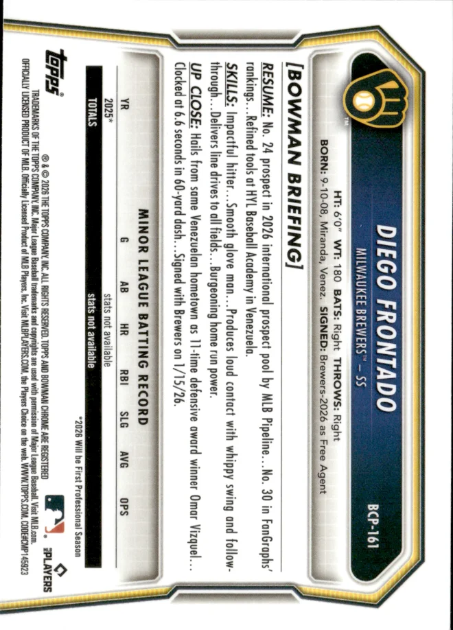 Diego Frontado card back