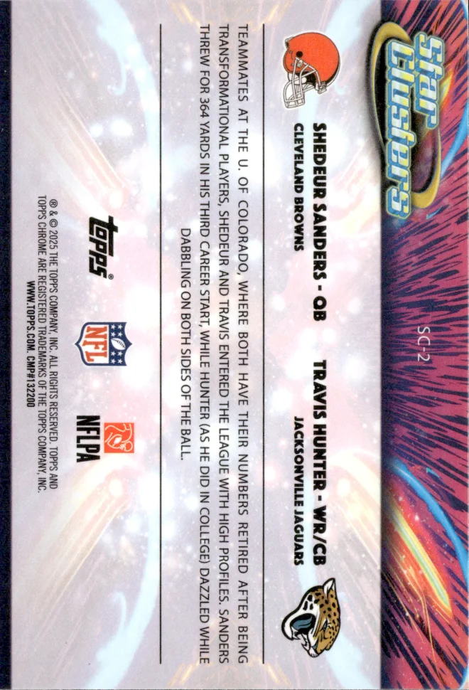 Shedeur Sanders / Travis Hunter card back