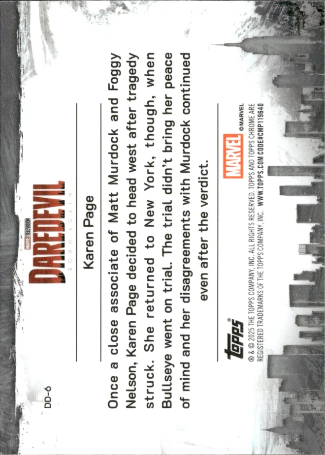 Karen Page card back
