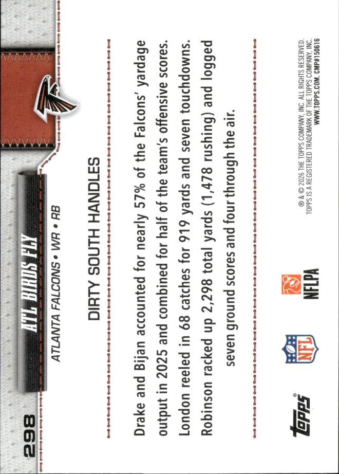 Drake London & Bijan Robinson card back