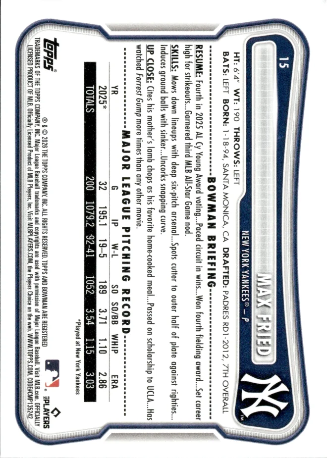 Max Fried card back