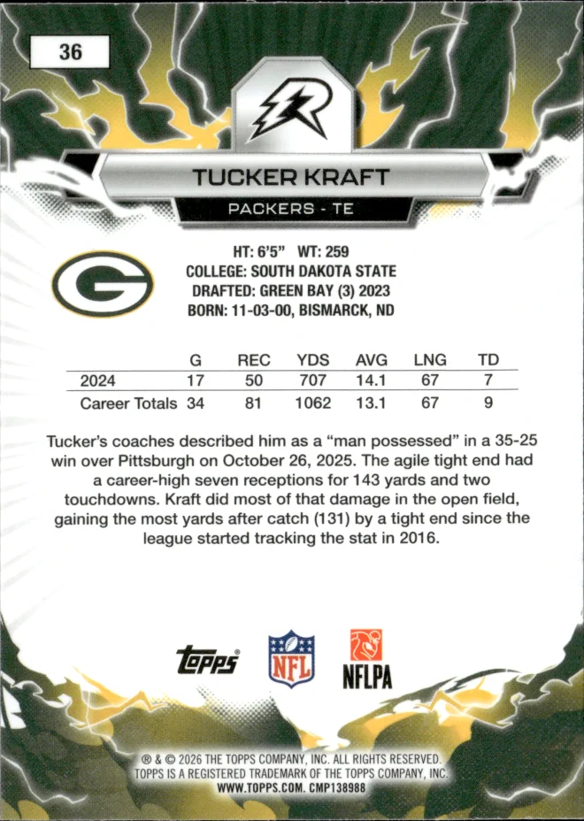 Tucker Kraft card back