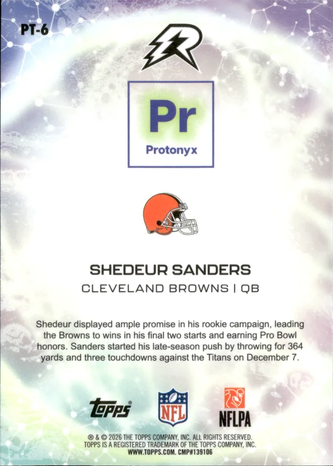 Shedeur Sanders card back