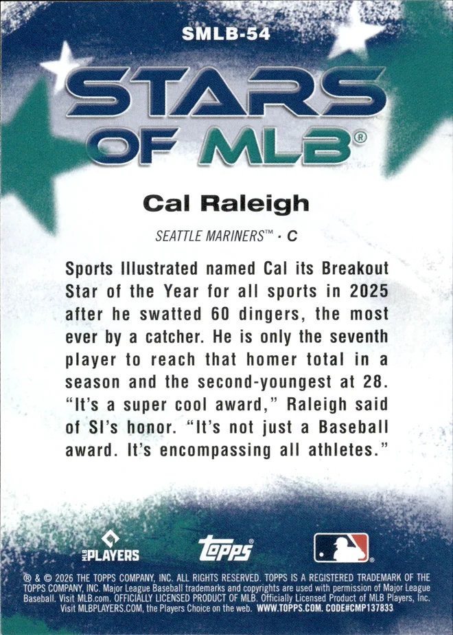 Cal Raleigh card back