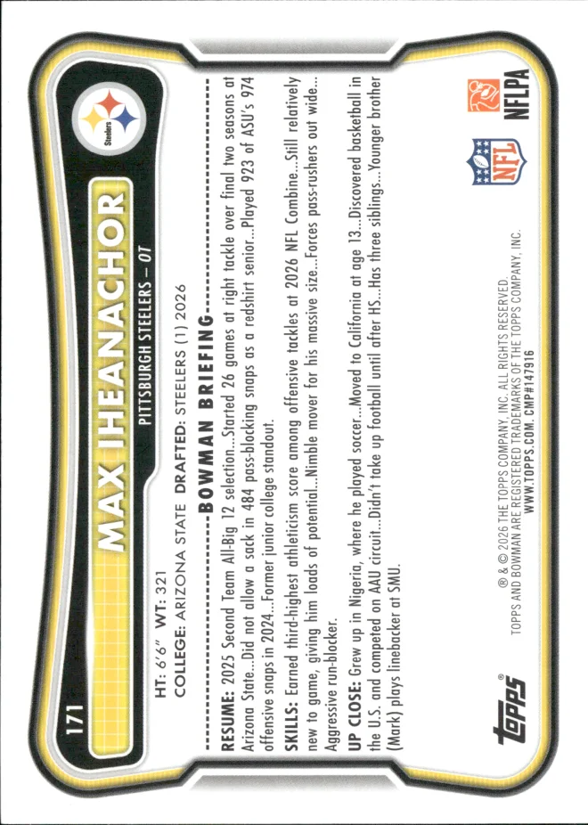 Max Iheanachor card back