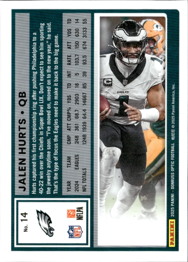 Jalen Hurts card back