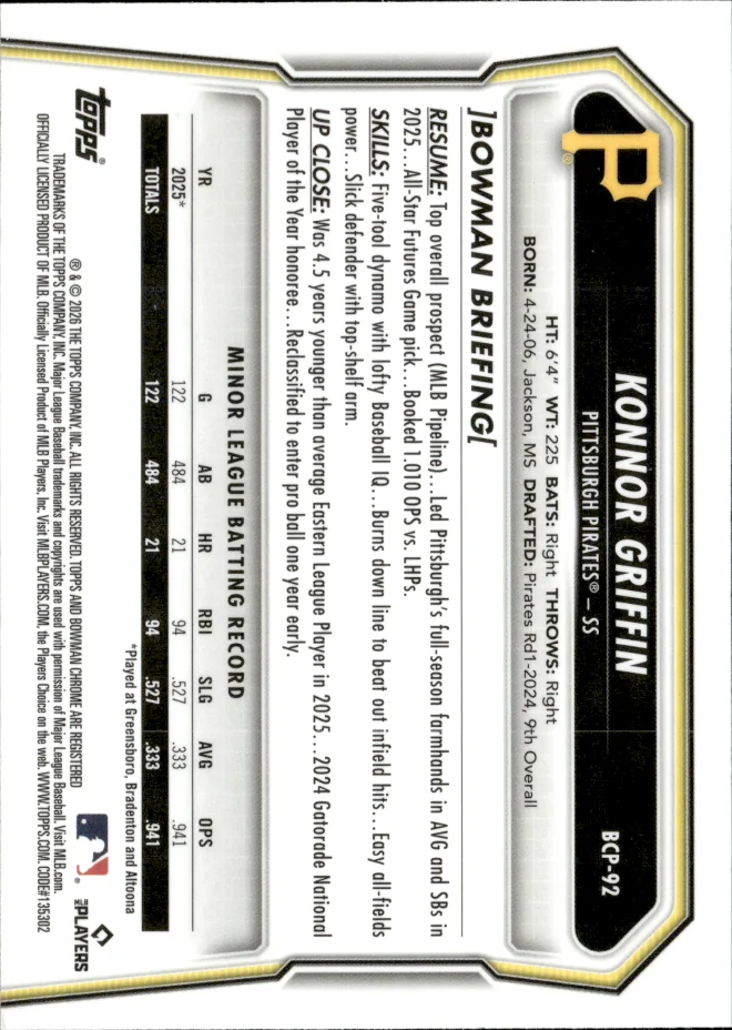 Konnor Griffin card back