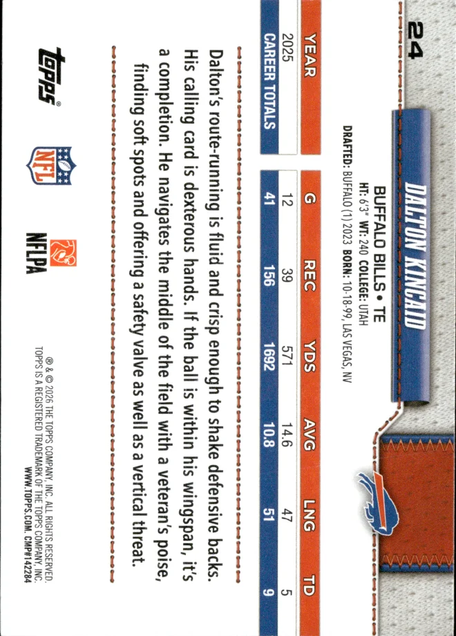 Dalton Kincaid card back
