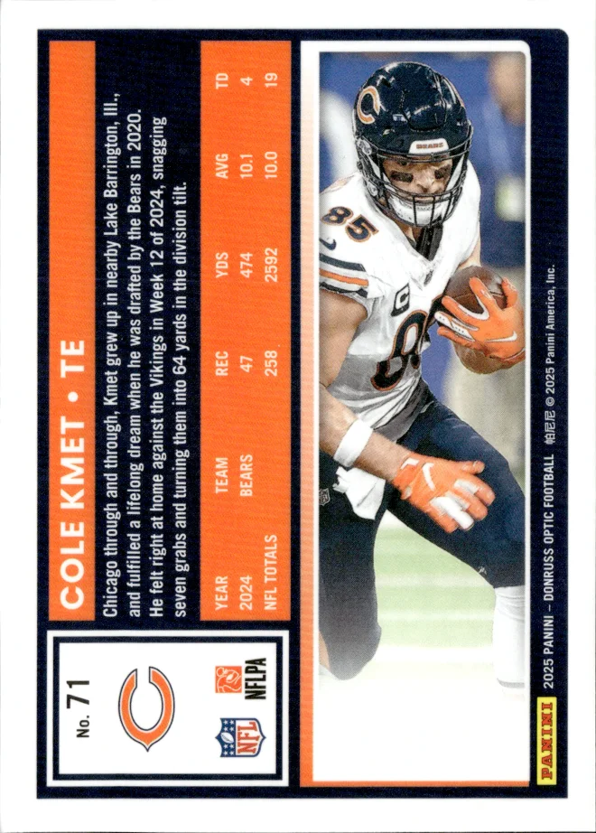Cole Kmet card back