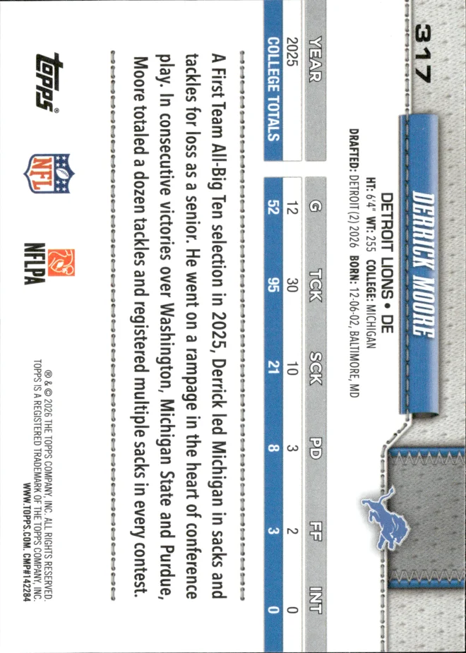 Derrick Moore card back