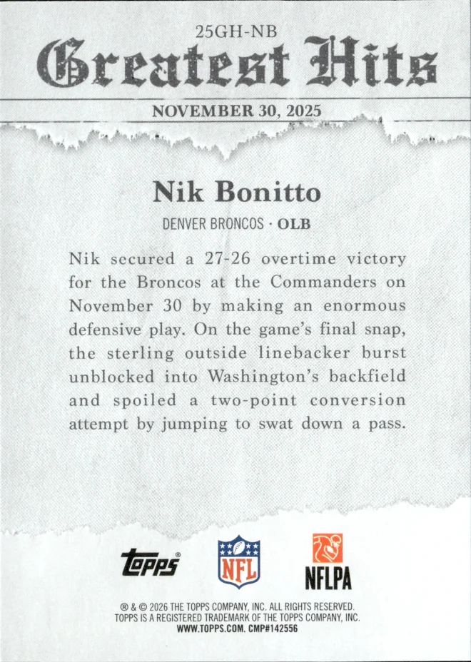 Nik Bonitto card back
