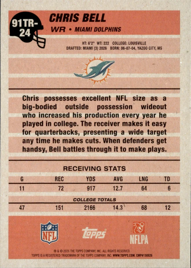 Chris Bell card back