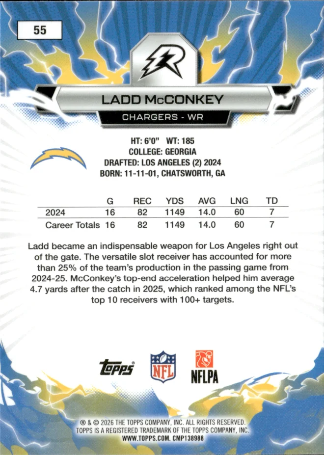 Ladd McConkey card back