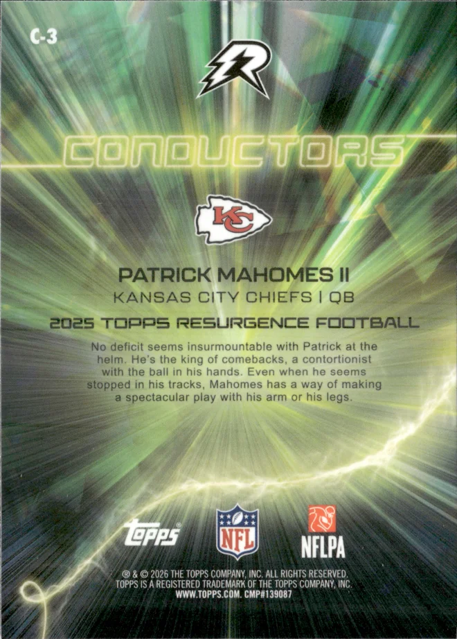 Patrick Mahomes II card back