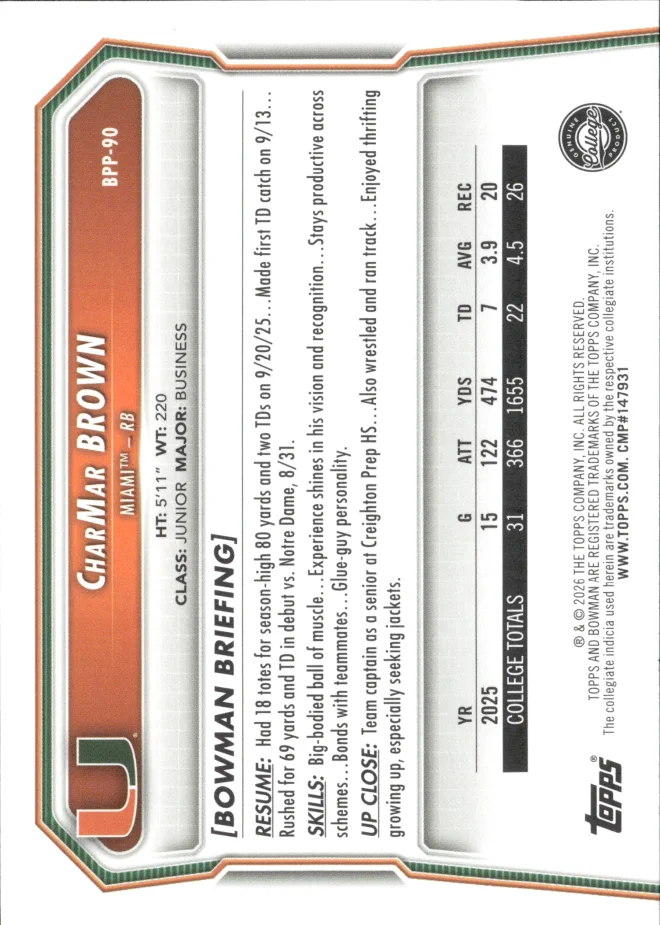 CharMar Brown card back