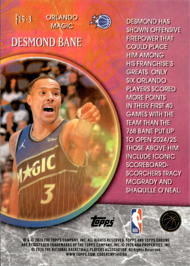 Desmond Bane card back