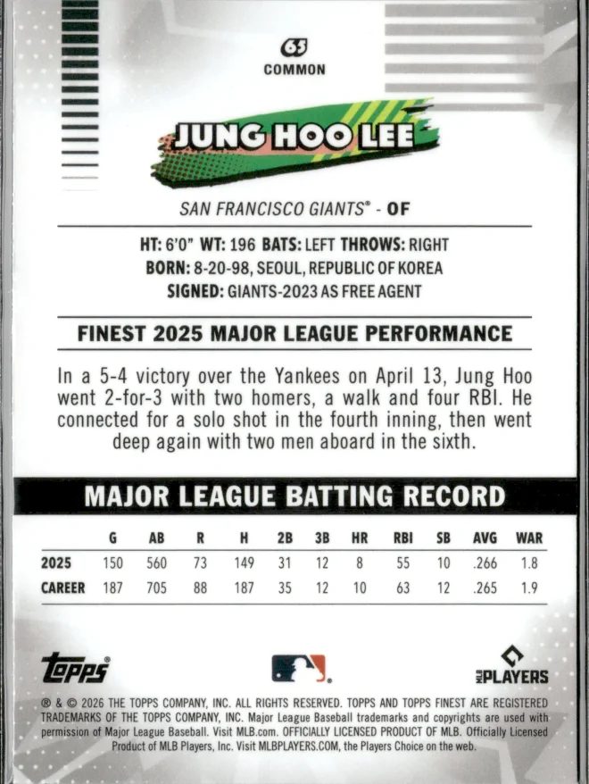 Jung Hoo Lee card back