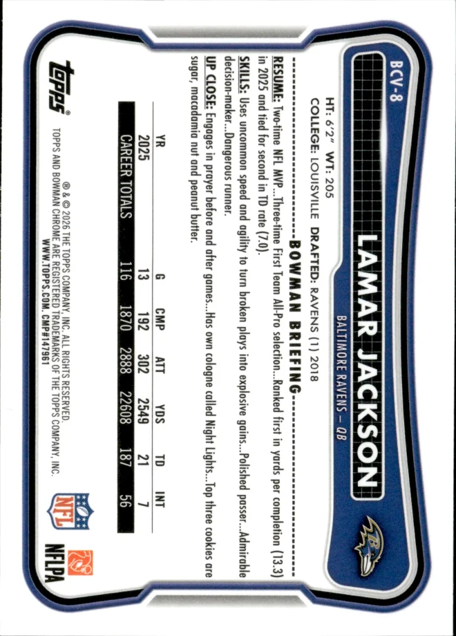 Lamar Jackson card back