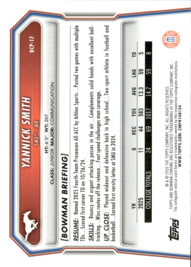 Yannick Smith card back