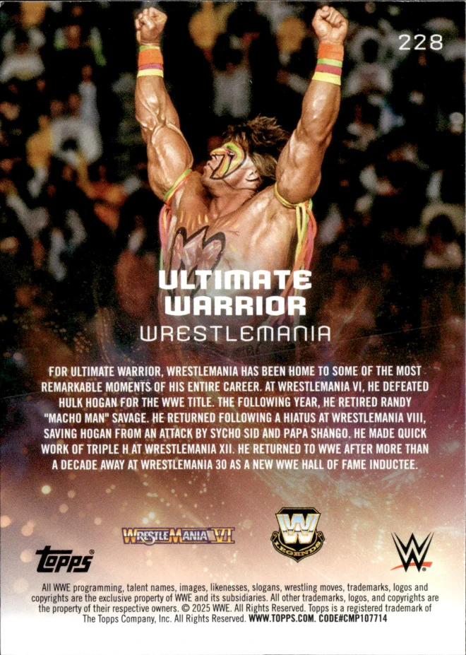 Ultimate Warrior card back