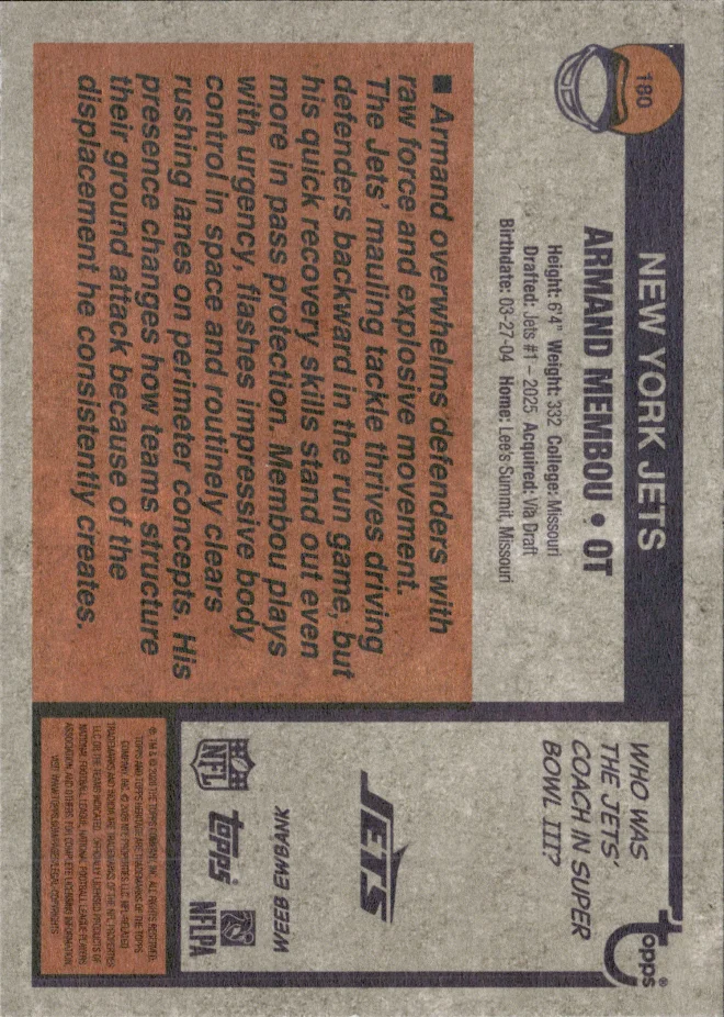 Armand Membou card back