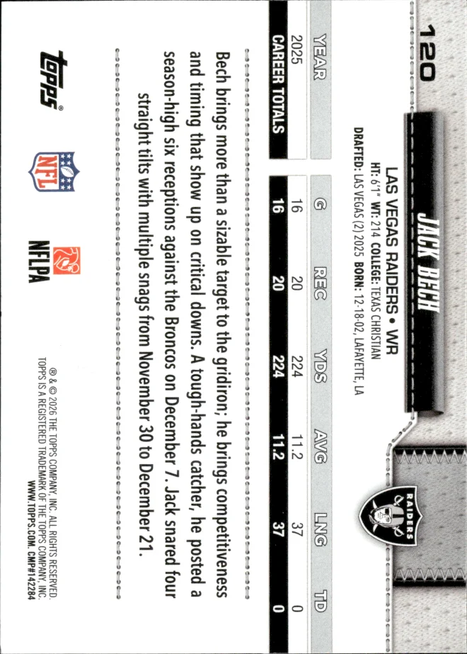 Jack Bech card back