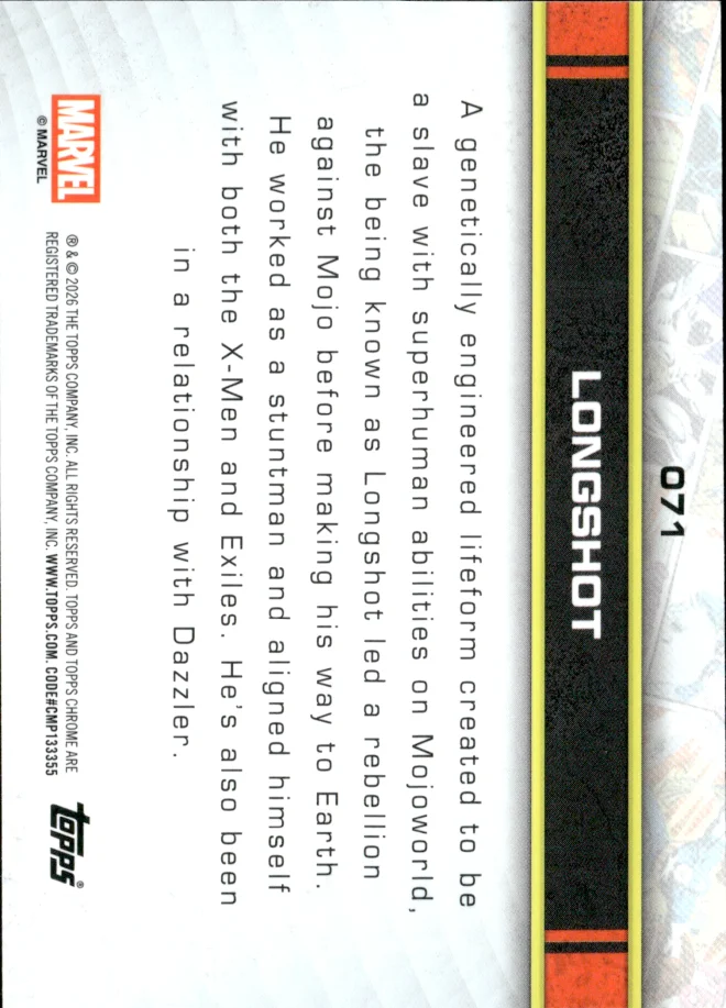 Longshot card back