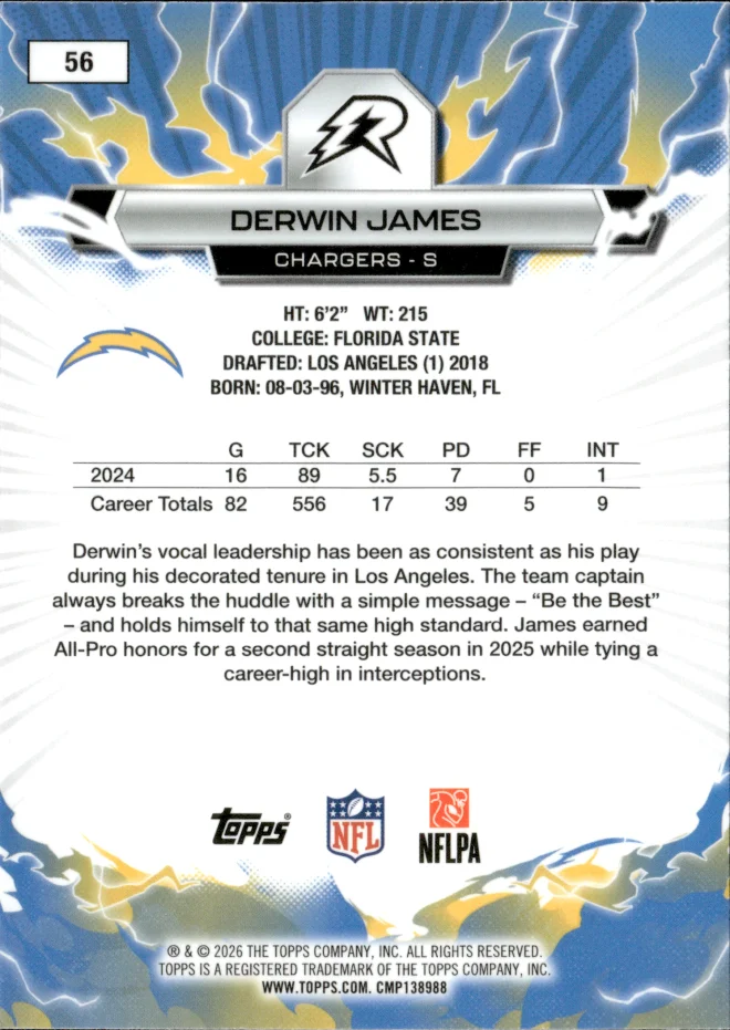 Derwin James card back