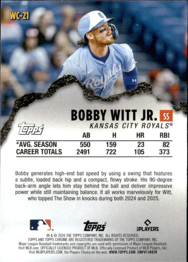 Bobby Witt Jr. card back