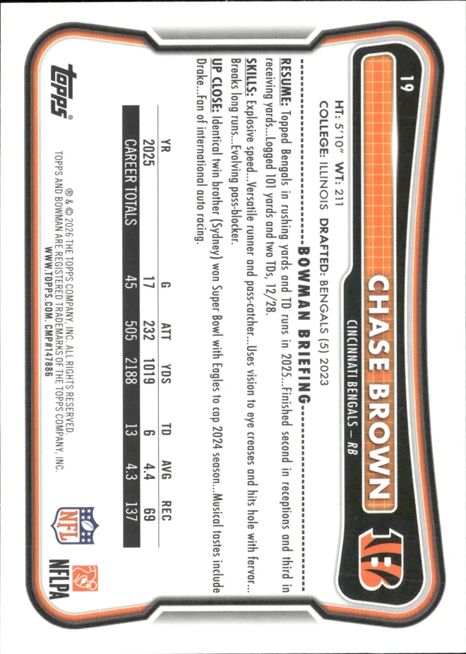 Chase Brown card back