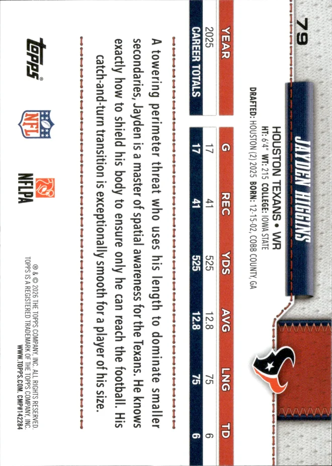 Jayden Higgins card back