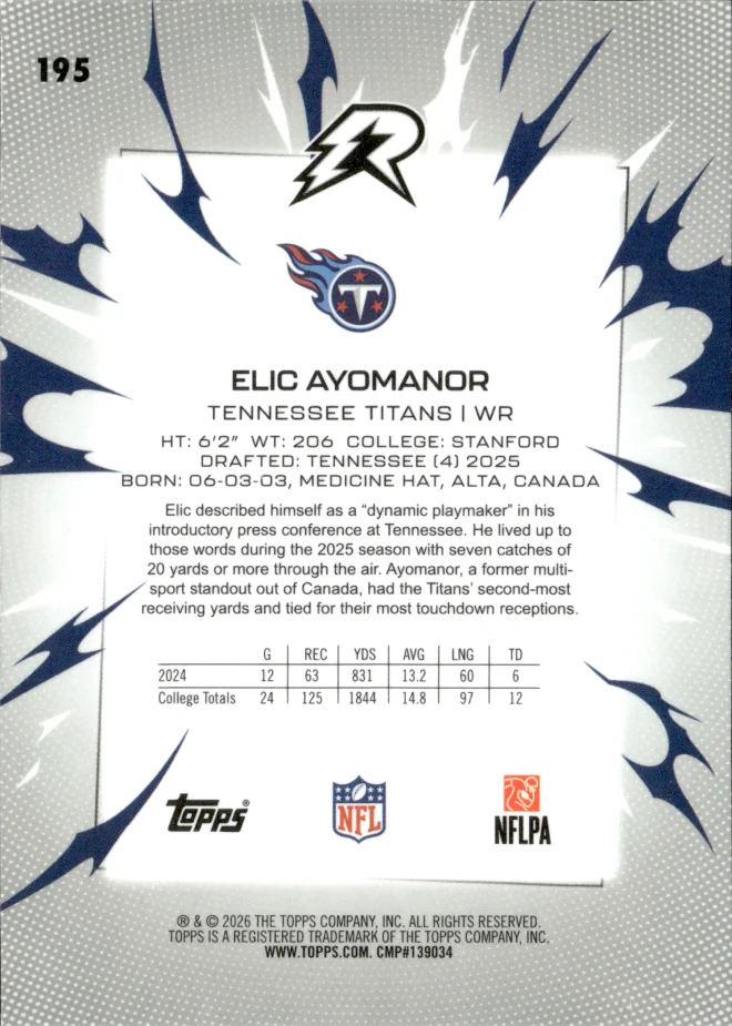 Elic Ayomanor card back