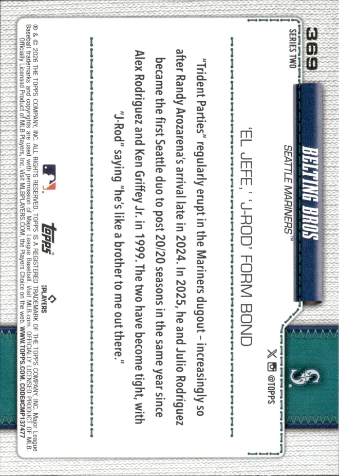 Randy Arozarena / Julio Rodríguez card back