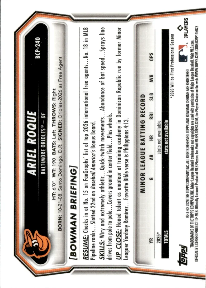 Ariel Roque card back