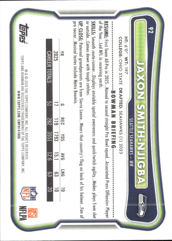 Jaxon Smith-Njigba card back