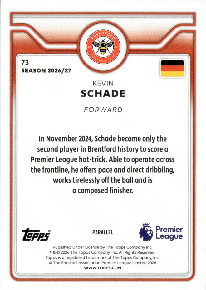 Kevin Schade card back