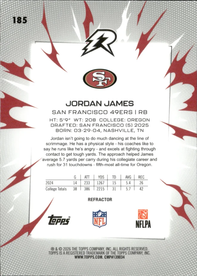 Jordan James card back