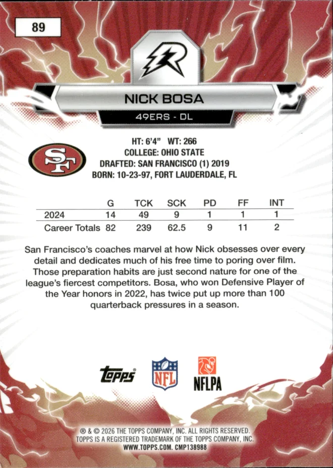 Nick Bosa card back
